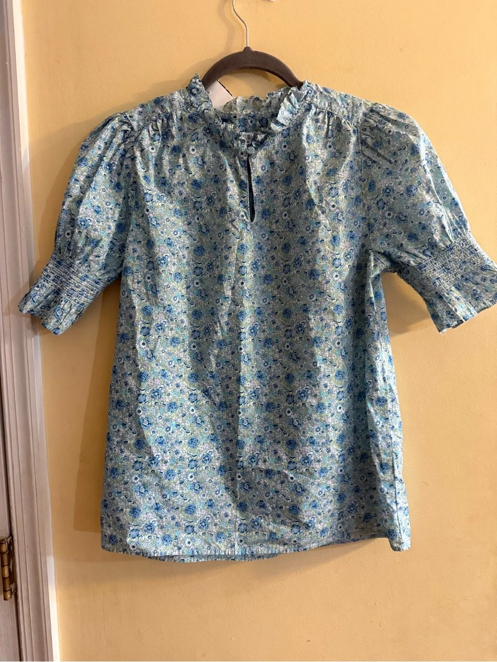 J Crew Puff-sleeve top in Liberty® Amelie floral, small